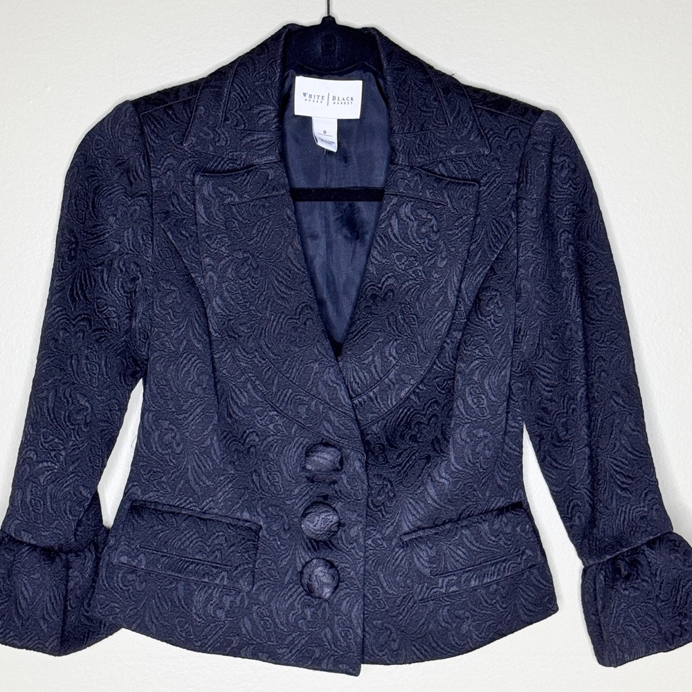 *NEW PRICE* White House Black Market Black, Brocade-Like Bolero Blazer